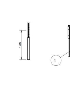Support f/silo round extension 1.0m SR60- galv M&M